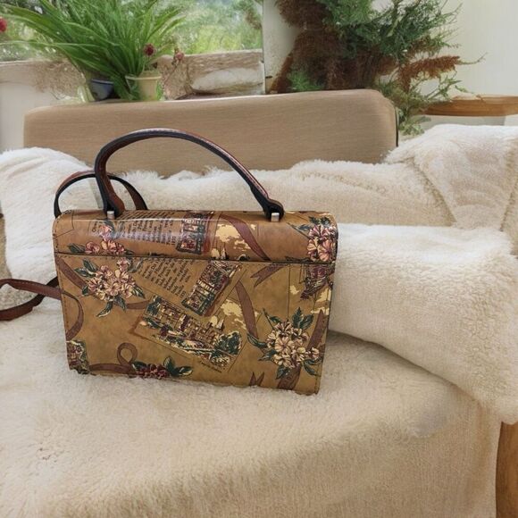 Patricia Nash Goring Embossed Leather Top Handle Crossbody Bag My European Trip - Picture 3 of 6